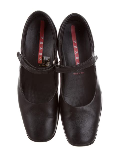 prada square toe mary jane leather|mary jane leather flats.